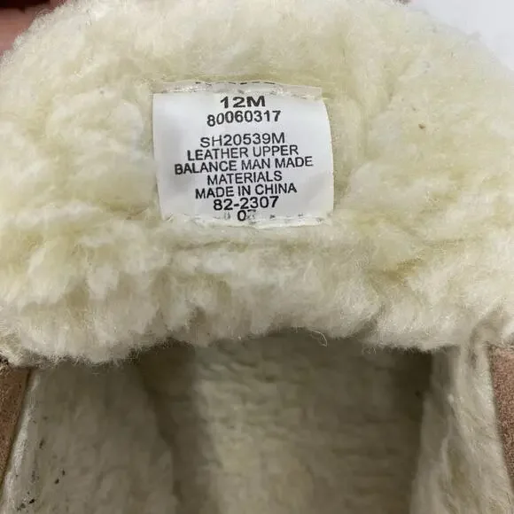Cabelas Suede Sherpa Slippers Mens Size 12 M Cozy Cabincore Neutral - Picture 12 of 12